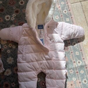 Jacadi Light Pink Infant Snowsuit with Plush Lining New With Tags size 3m